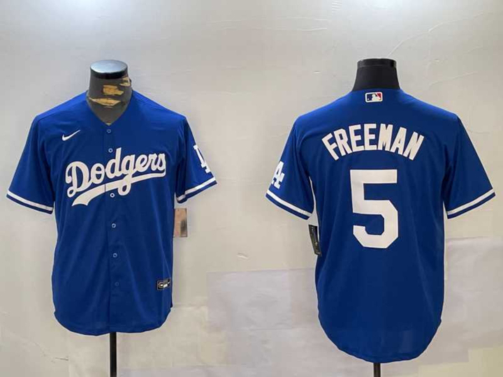 Men%27s Los Angeles Dodgers #5 Freddie Freeman Blue Cool Base Jersey->los angeles dodgers->MLB Jersey